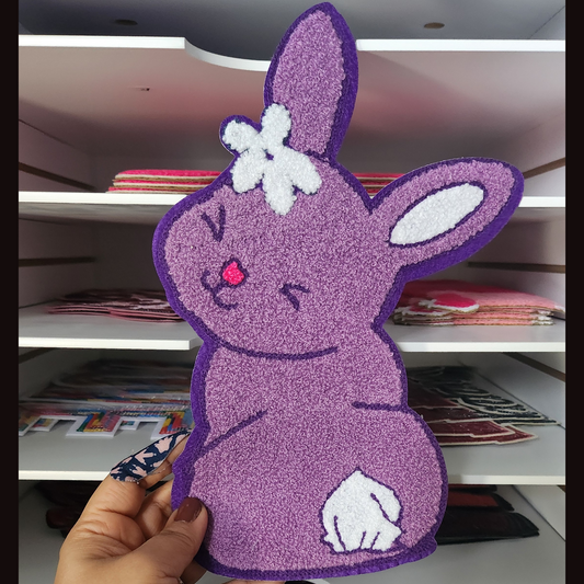 Purple Bunny Chenille Patch-(Only)