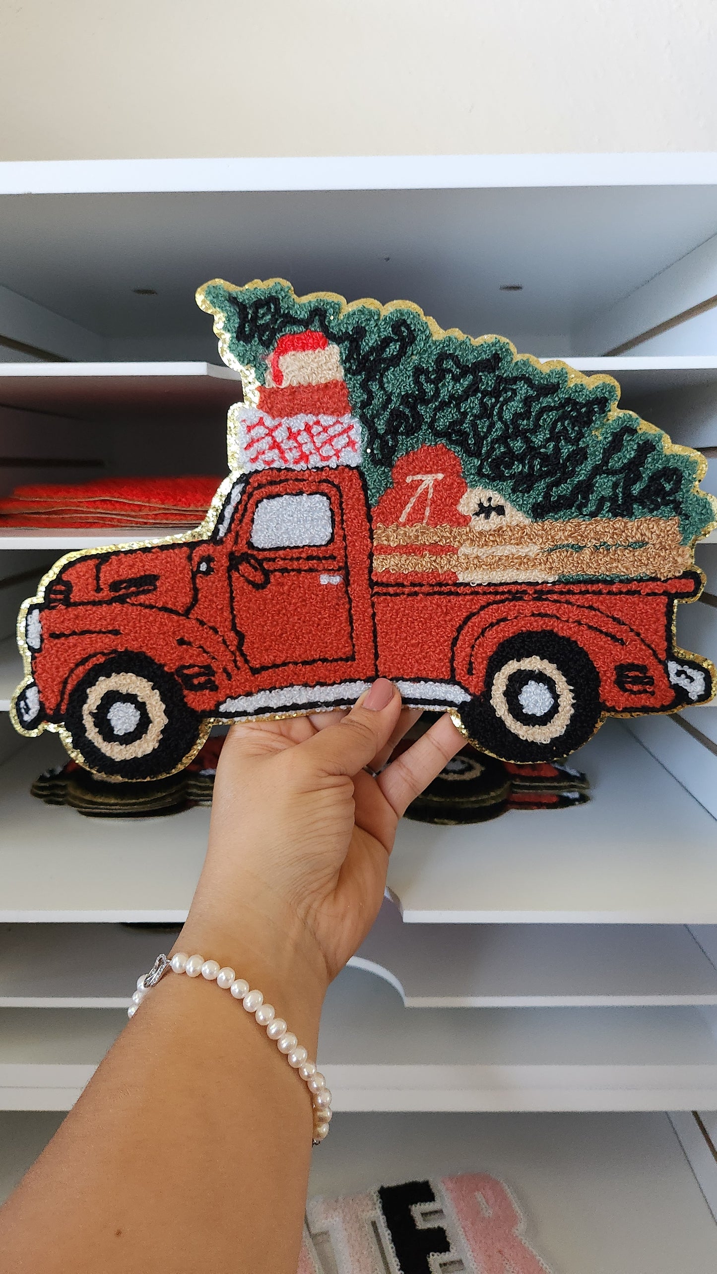 Christmas Truck-Chenille Patch-(Only)