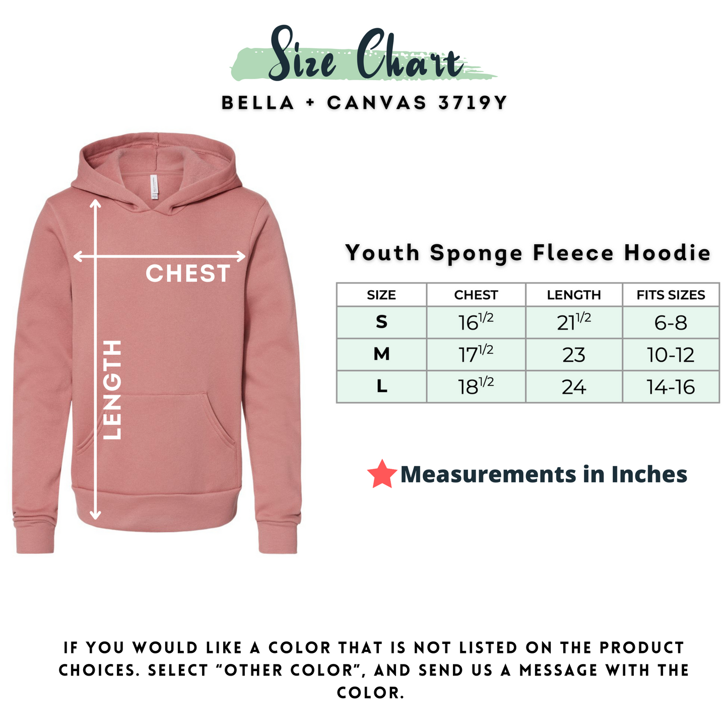 Custom DTG or DTF Fleece Hoodie (Youth)-Bella Canva