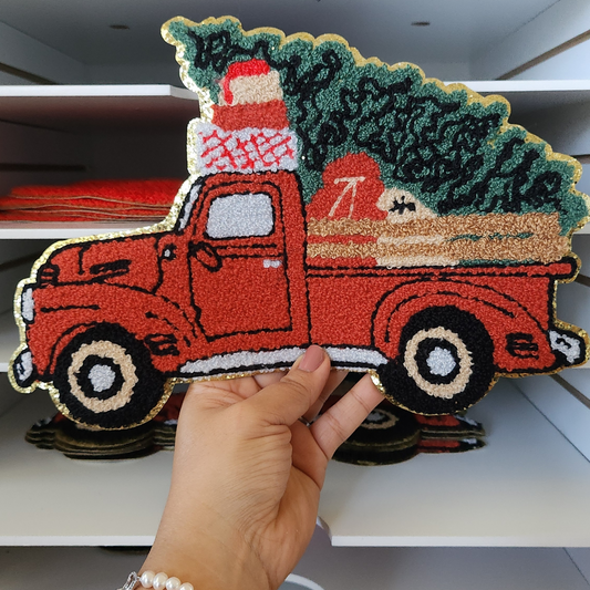 Christmas Truck-Chenille Patch-(Only)