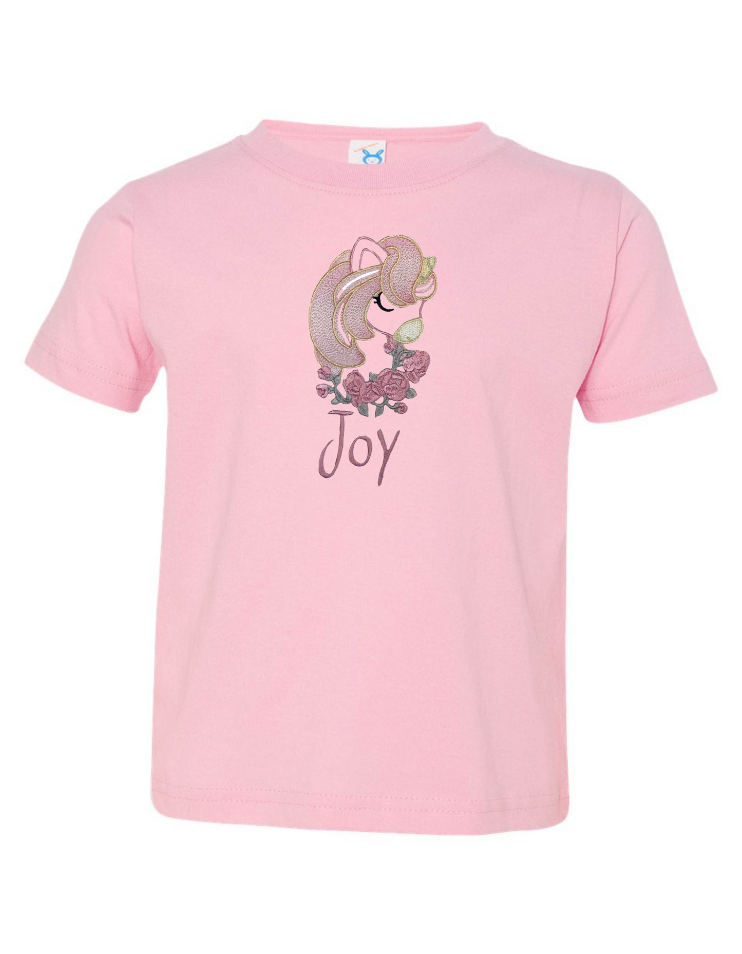 Unicorn Custom Name T-Shirt - Embroidery